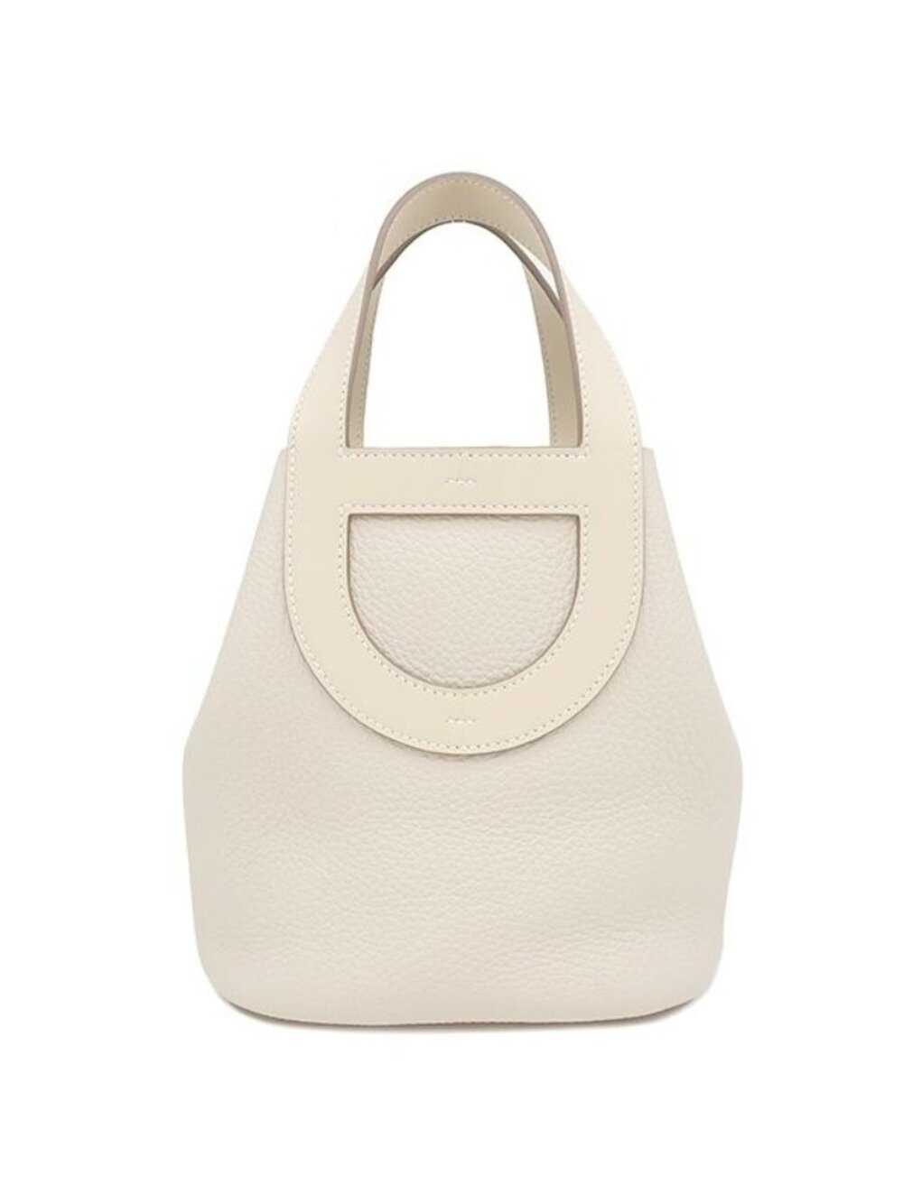 Hermes Handbag in the Loop 18 Taurillon Clemence Veau Craie Gold Off White